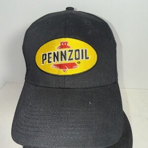 PENNZOIL Black Cap / Hat Adjustable Strap Adult Authentic Pennzoil Product